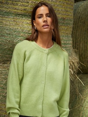 Threadbare Green Button Up Knitted Cardigan - Image 2 of 5