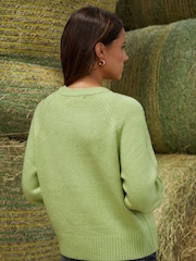 Threadbare Green Button Up Knitted Cardigan - Image 3 of 5