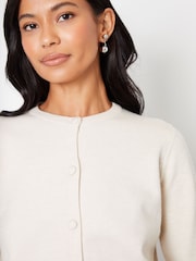 Threadbare Natural Slim Fit Crew Neck Cardigan - Image 4 of 4