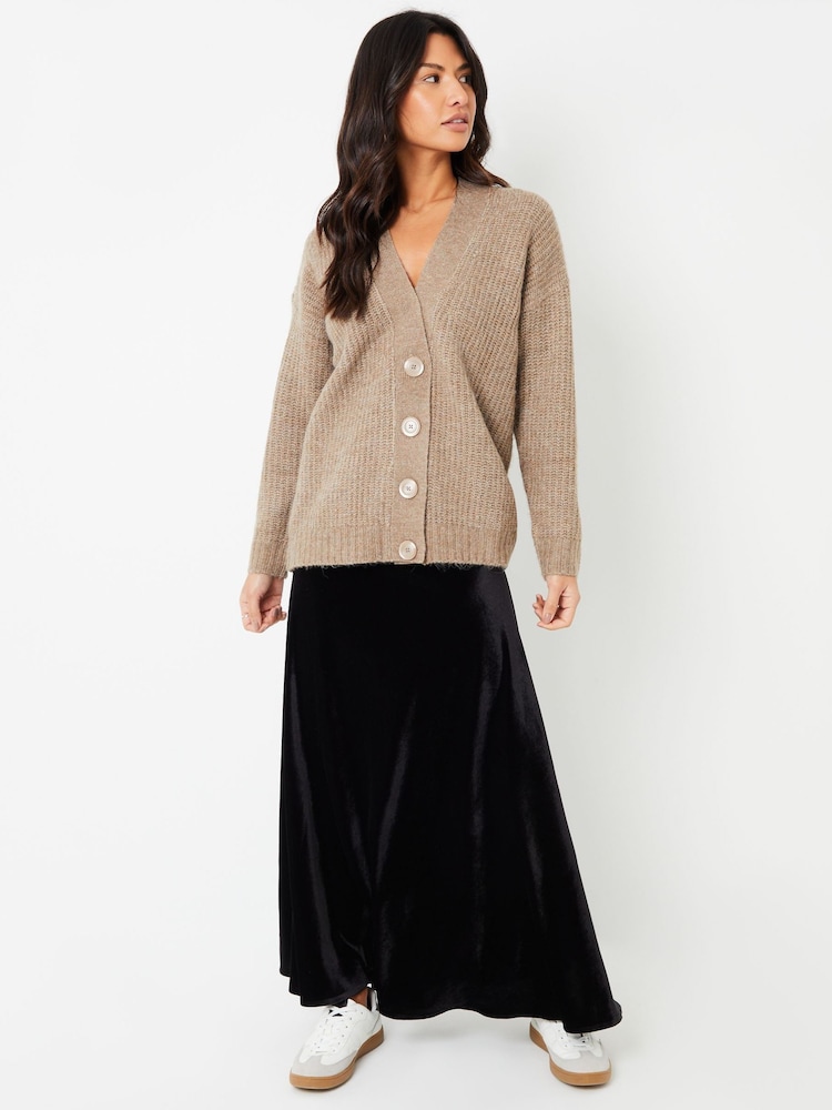 Threadbare Black Maxi Velvet Slip Skirt - Image 2 of 6