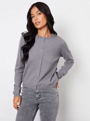 Threadbare Grey Slim Fit Crew Neck Cardigan - Image 2 of 4