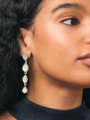 Green Resin Drop Earrings - Image 1 of 4