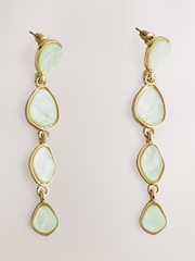 Green Resin Drop Earrings - Image 2 of 4