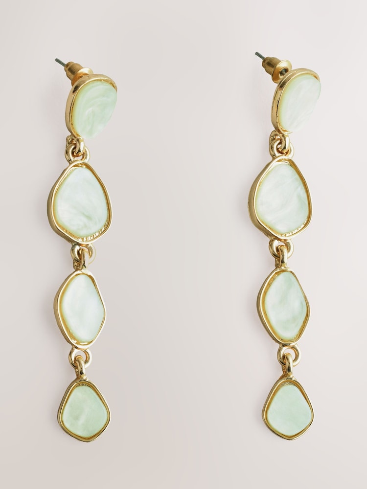 Green Resin Drop Earrings - Image 2 of 4