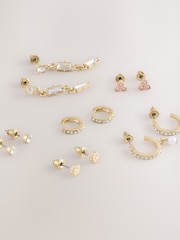 Gold Tone Sparkle Earrings Pack - Image 1 of 3