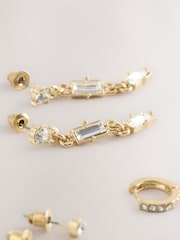 Gold Tone Sparkle Earrings Pack - Image 2 of 3