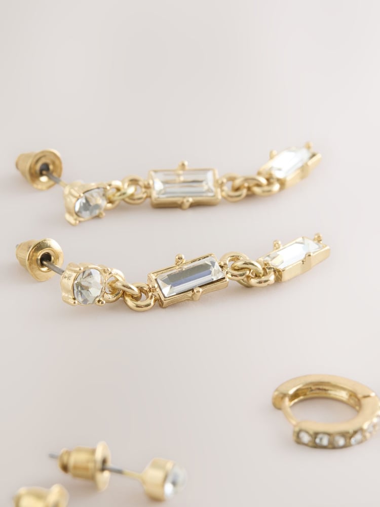 Gold Tone Sparkle Earrings Pack - Image 2 of 3