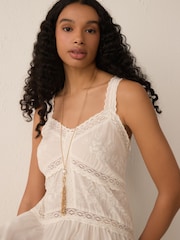 Gold Tone Pearl Effect Long Tassel Necklace - Image 3 of 6