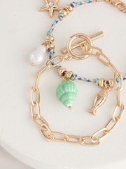 Blue/Gold Tone Fish Charm Bracelet Pack - Image 2 of 3