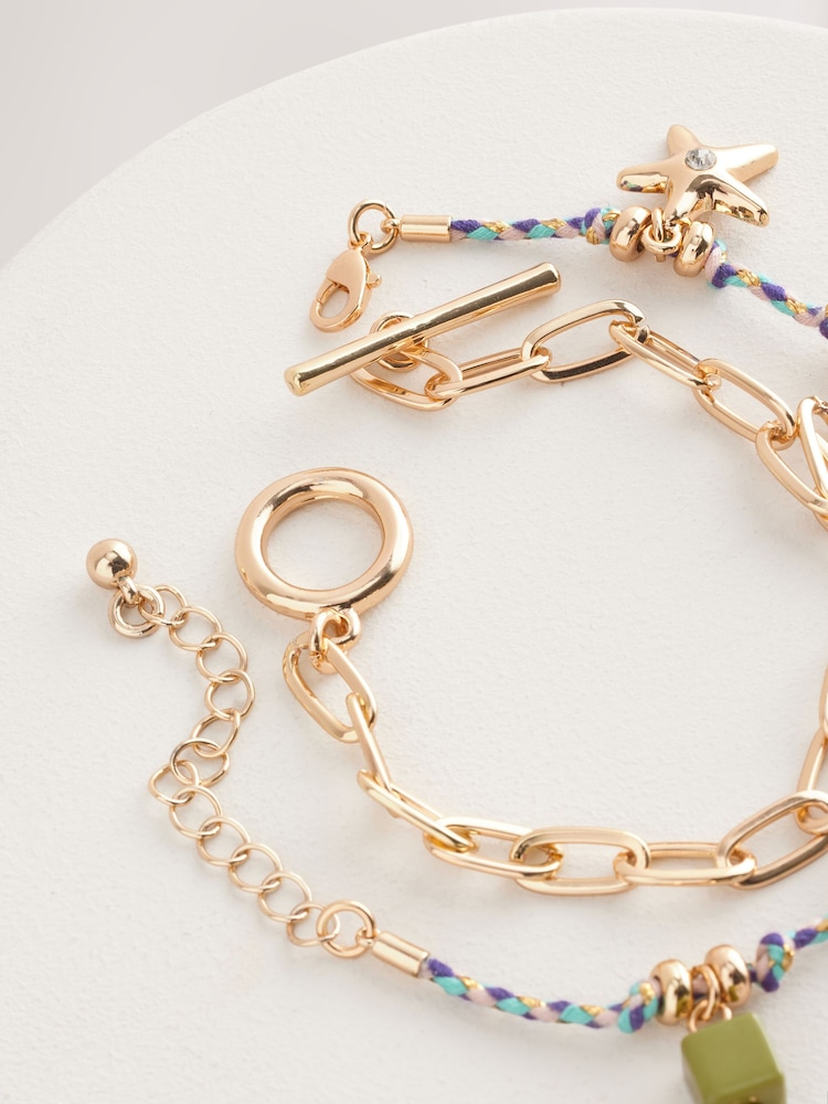 Blue/Gold Tone Fish Charm Bracelet Pack - Image 3 of 3