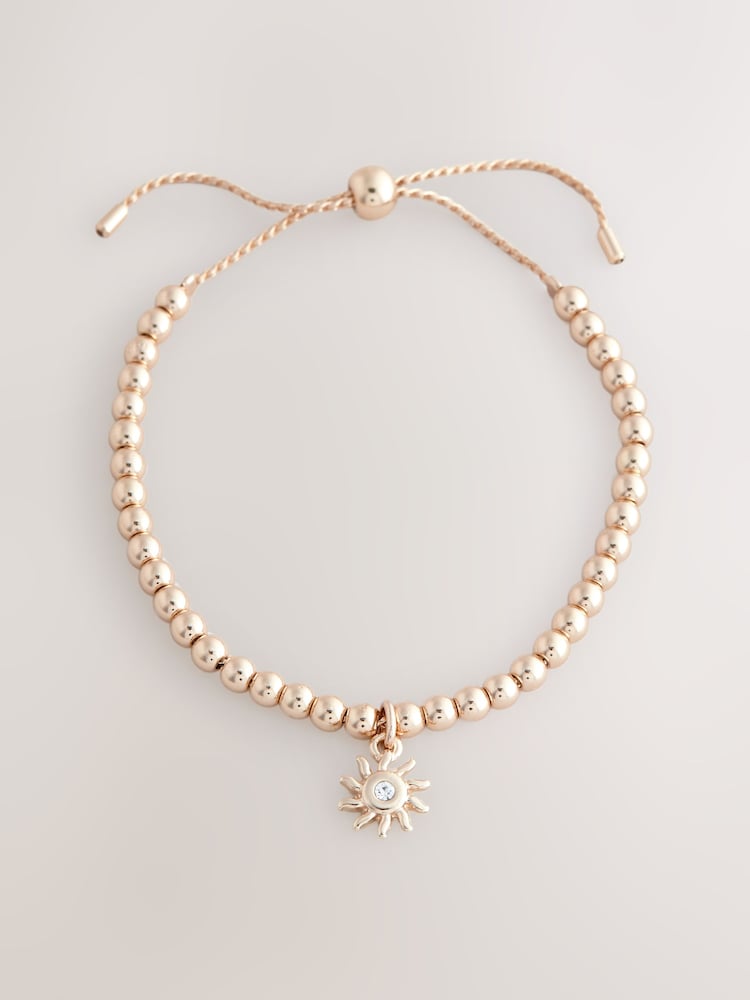 Gold Tone Sun Beaded Pully Bracelet - Image 1 of 3