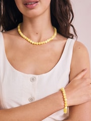 Yellow Beaded Necklace - Image 2 of 7