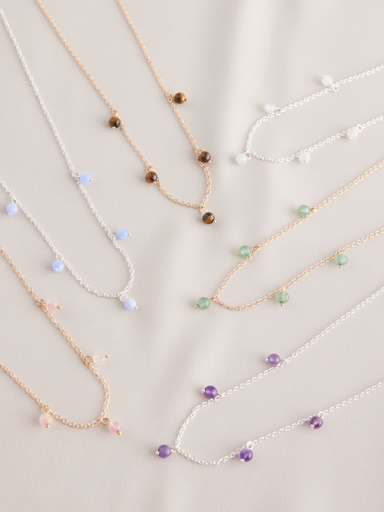 Gold/Silver Plated Semi Precious Stone Necklace - Image 1 of 2