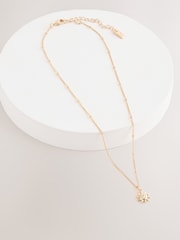 Gold Tone Sun Drop Ball Chain Necklace - Image 1 of 3
