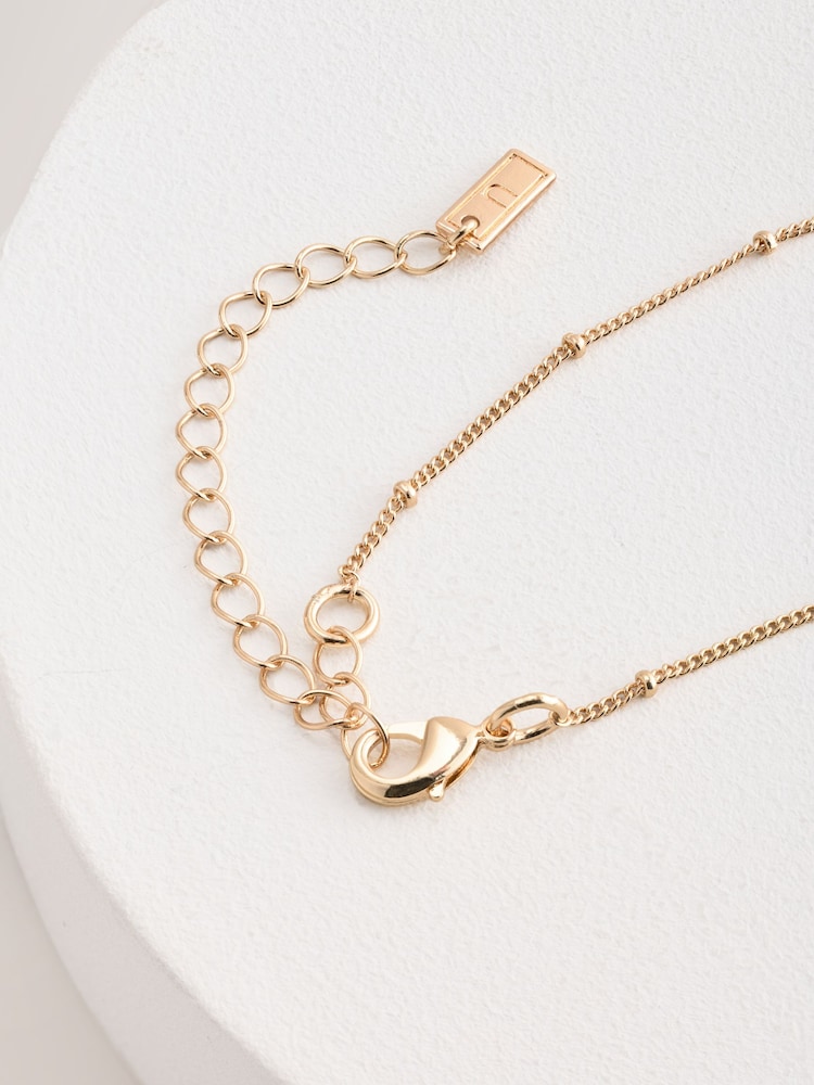 Gold Tone Sun Drop Ball Chain Necklace - Image 3 of 3