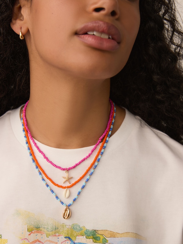 Bright Beaded Necklace Pack - Image 1 of 7