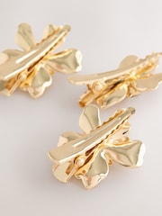 Gold Tone Flower Hair Clips - Image 2 of 3
