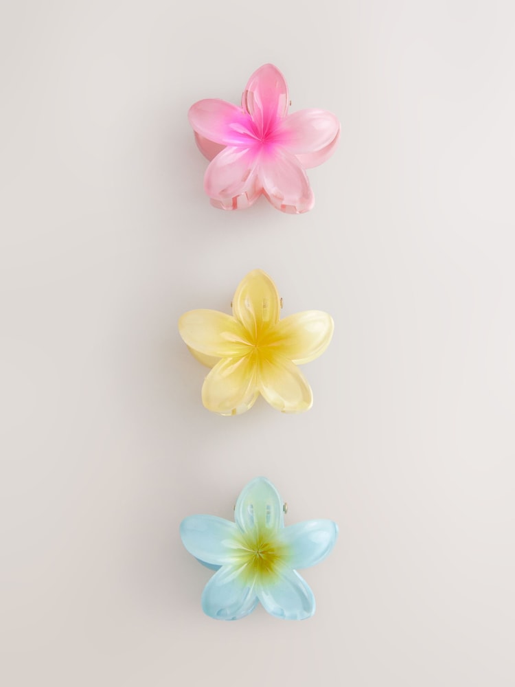 Multi Coloured Mini Flower Hair Clips 3 Pack - Image 5 of 7