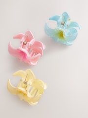 Multi Coloured Mini Flower Hair Clips 3 Pack - Image 6 of 7