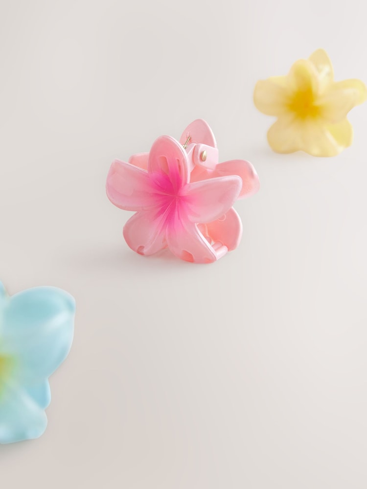 Multi Coloured Mini Flower Hair Clips 3 Pack - Image 7 of 7
