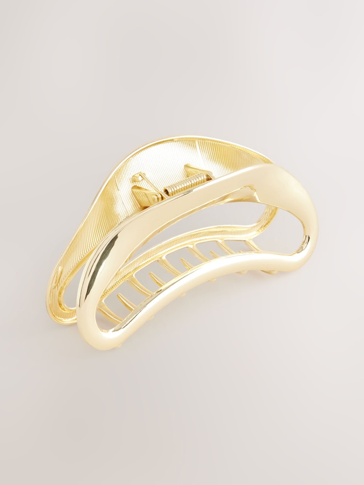 Gold Tone Organic Shaped Hair Claw Clip - Image 1 of 1