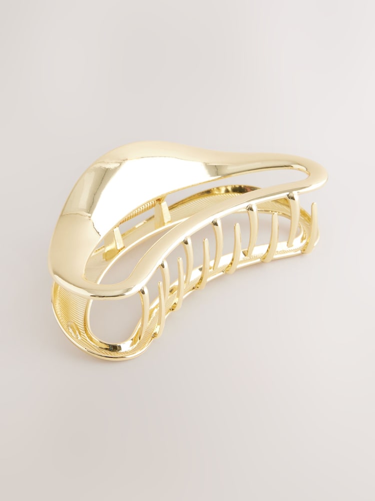 Gold Tone Organic Shaped Hair Claw Clip - Image 2 of 3