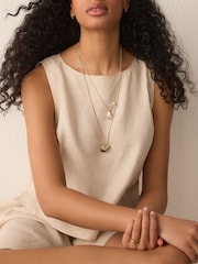 Gold Tone Two Layer Pearl Effect Pendant Necklace - Image 2 of 7