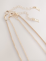 Gold Tone Two Layer Pearl Effect Pendant Necklace - Image 6 of 7
