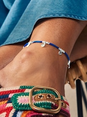 Blue Thread Disc Drop Pully Anklet - Image 1 of 5