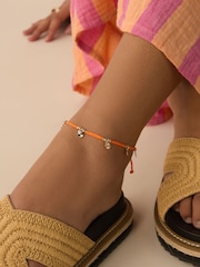 Orange - Thread Disc Drop Pully Anklet - Bild 1 von 6