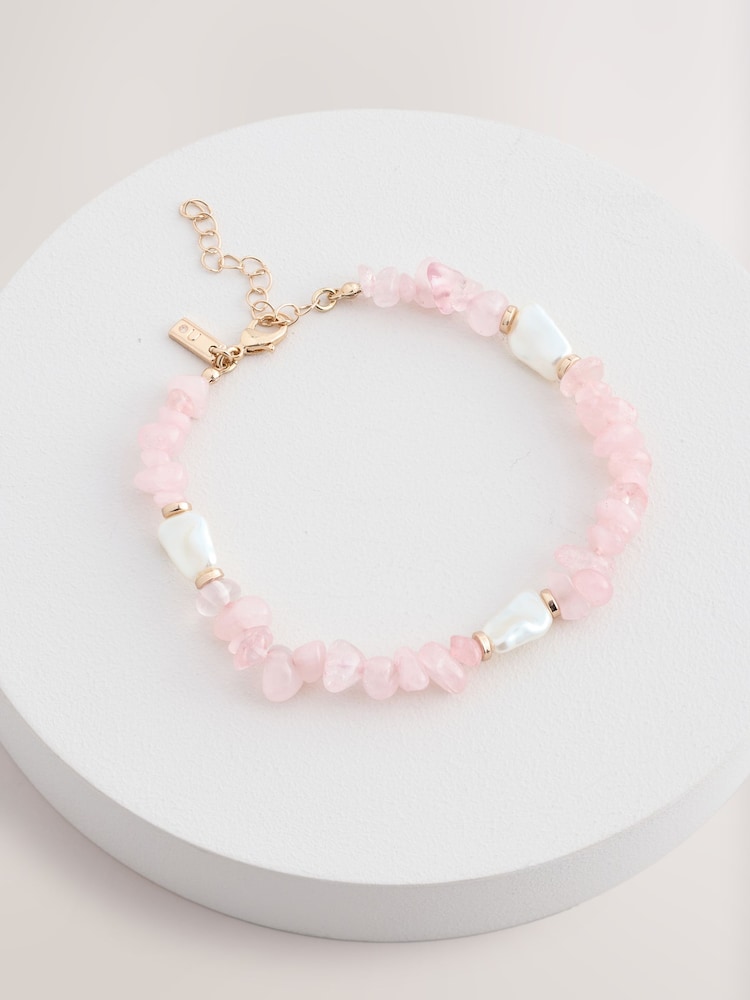 Pink Stone Chipping Anklet - Image 1 of 3