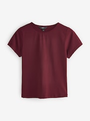 Burgundy Red Slim Fit Short Sleeve Soft Touch Polyamide T-Shirt - Image 6 of 7