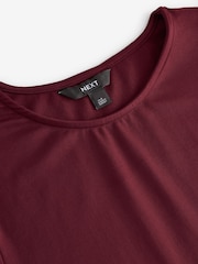 Burgundy Red Slim Fit Short Sleeve Soft Touch Polyamide T-Shirt - Image 7 of 7
