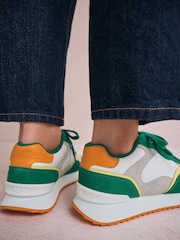 Green Forever Comfort® Leather Panel Detail Chunky Lace-Up Joggers - Image 2 of 12
