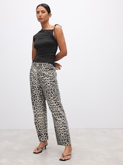 Black Soft Touch Polyamide Ruched Sleeveless Top - Image 2 of 8