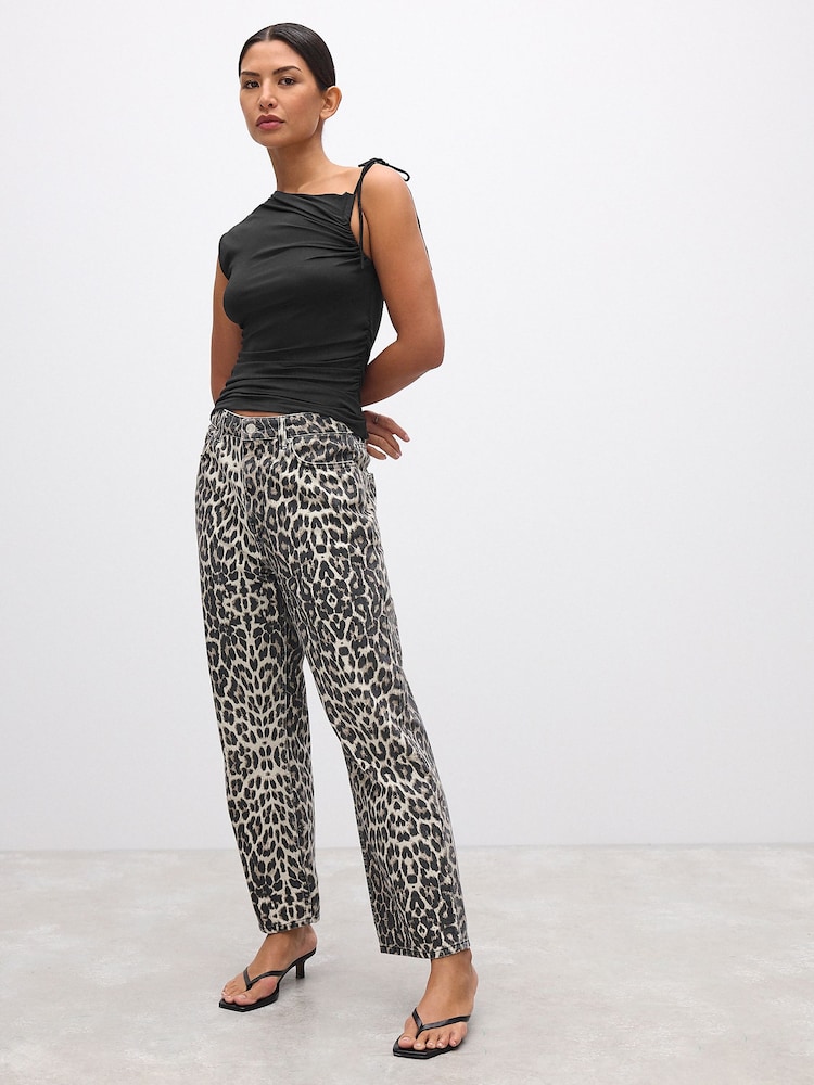Black Soft Touch Polyamide Ruched Sleeveless Top - Image 2 of 8