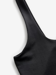 Black Soft Touch Polyamide Scoop Neck Vest Top - Image 6 of 7