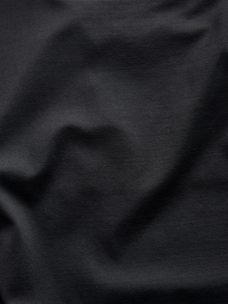 Black Soft Touch Polyamide Scoop Neck Vest Top - Image 7 of 7