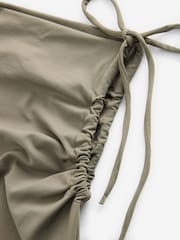 Olive Green Soft Touch Polyamide Ruched Sleeveless Top - Image 6 of 6
