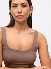 Marrón visón - Soft Touch Polyamide Scoop Neck Vest Top - Imagen 5 de 5