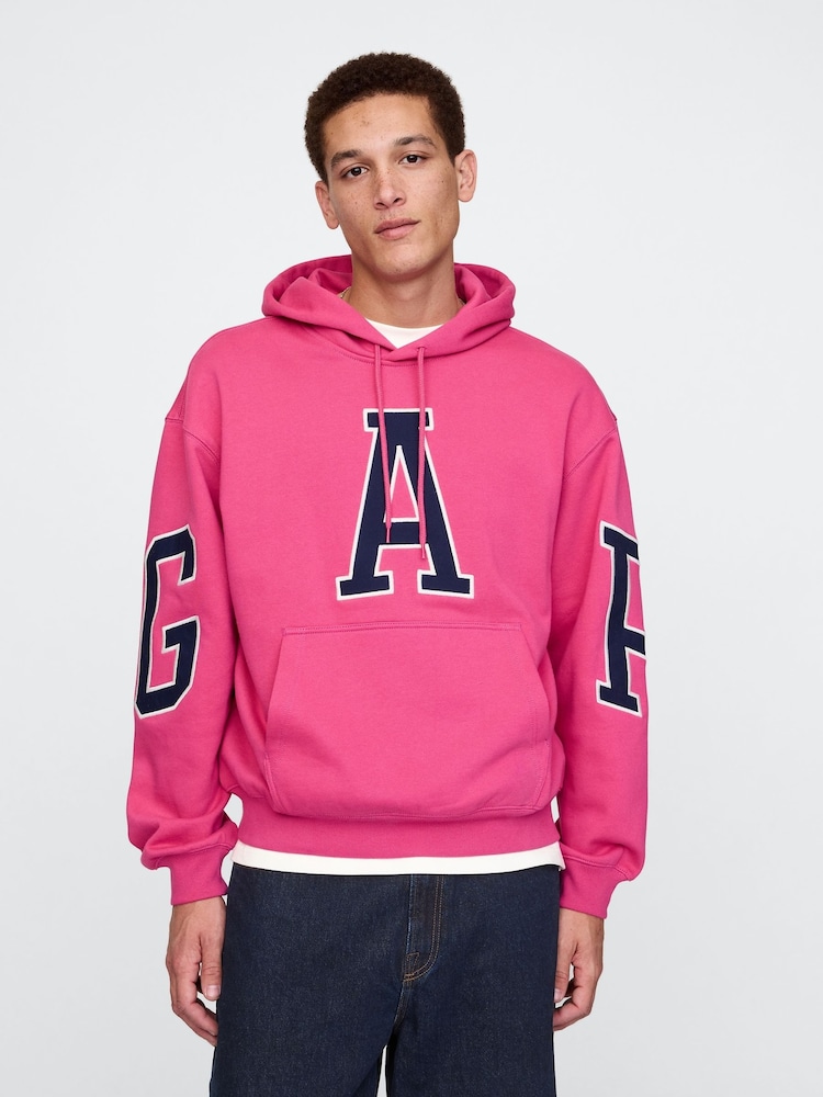Gap Pink Heavyweight Logo Hoodie - Image 1 of 5