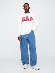 Gap White Zip Up Arch Logo Hoodie - Image 3 of 5
