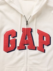 Gap White Zip Up Arch Logo Hoodie - Image 4 of 5