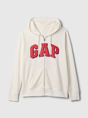 Gap White Zip Up Arch Logo Hoodie - Image 5 of 5