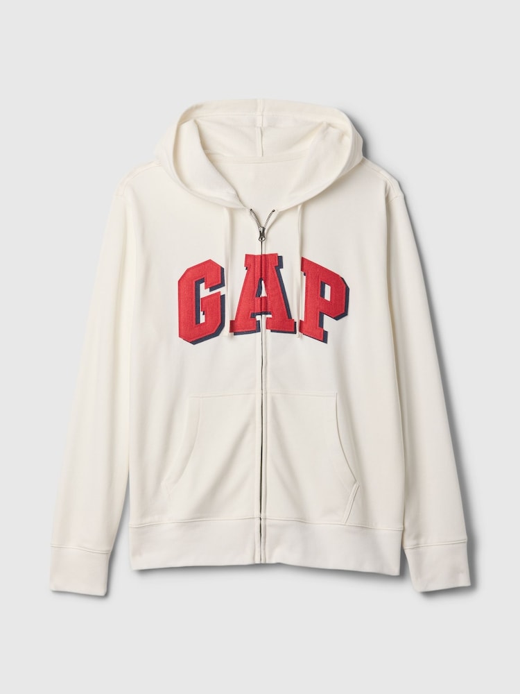 Gap White Zip Up Arch Logo Hoodie - Image 5 of 5