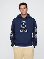 Gap Blue Heavyweight Logo Hoodie - Image 1 of 5