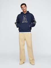 Gap Blue Heavyweight Logo Hoodie - Image 3 of 5