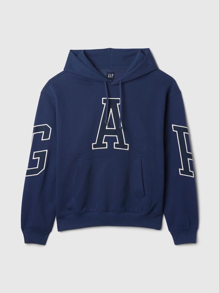 Gap Blue Heavyweight Logo Hoodie - Image 5 of 5