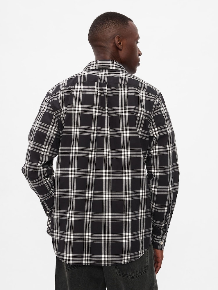 Gap Black Regular Fit Long Sleeve Poplin Shirt - Image 2 of 5