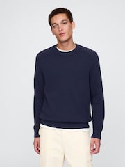 Gap Navy Blue Raglan Crew Neck Jumper - Image 1 of 5